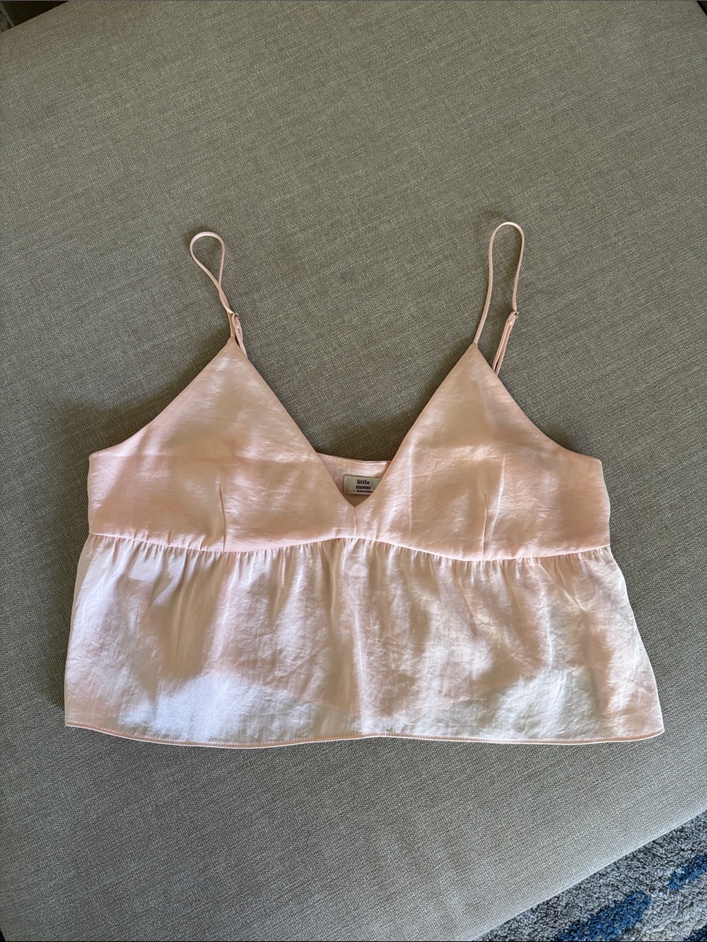 Aritzia Light Pink Satin Camisole Top